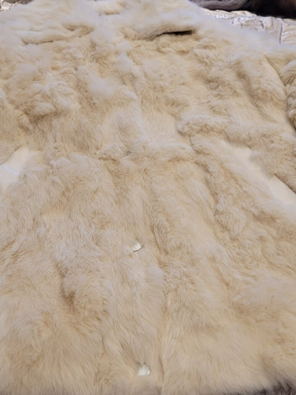 Genuine Rabbit Fur Coat - Picture 4 of 12